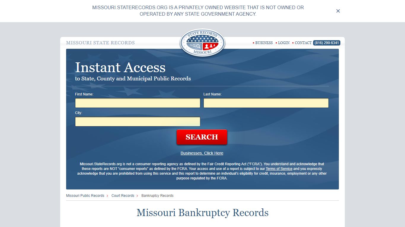 Missouri Bankruptcy Records | StateRecords.org